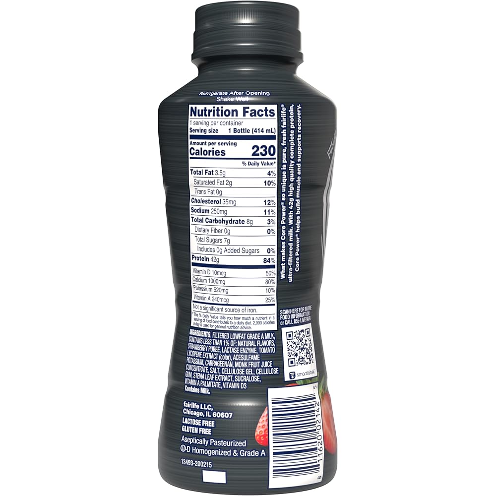 Core Power Elite High Protein Shake. Strawberry. 42g Bottle. 14oz