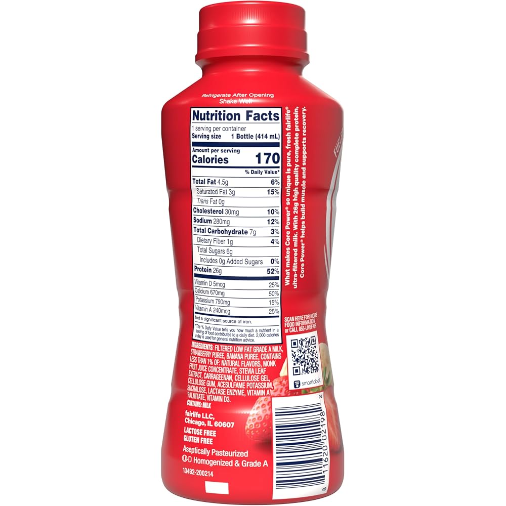 Core Power High Protein (26g) Shake. Strawberry Banana. 14 fl oz