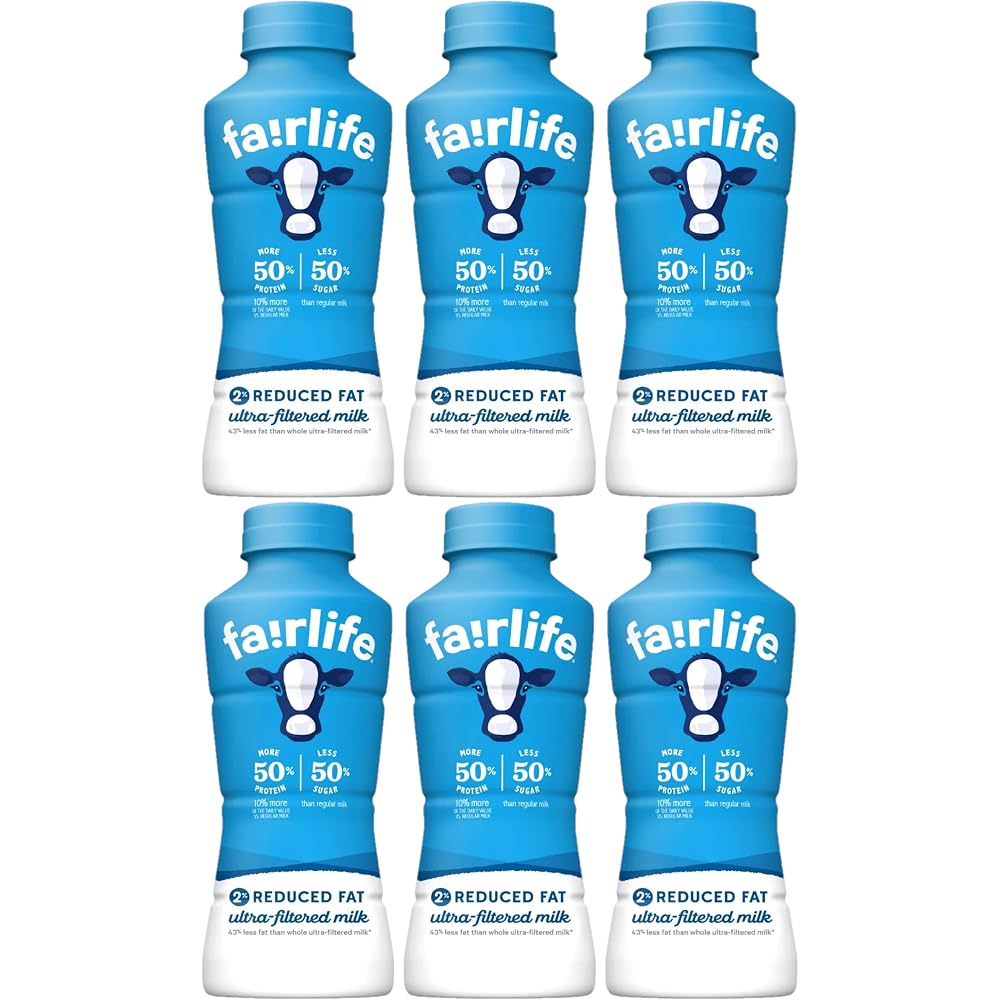 Fairlife Ultra Filtered Milk. Reduced Fat Milk. 14oz Bottles. Pack of 6 (Original)