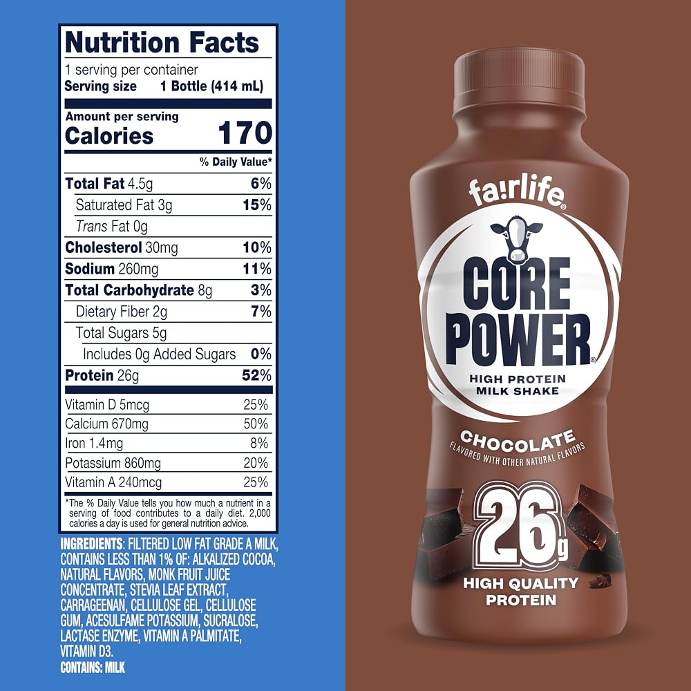 Core Power High Protein (26g) Shake. Chocolate. 14 fl oz